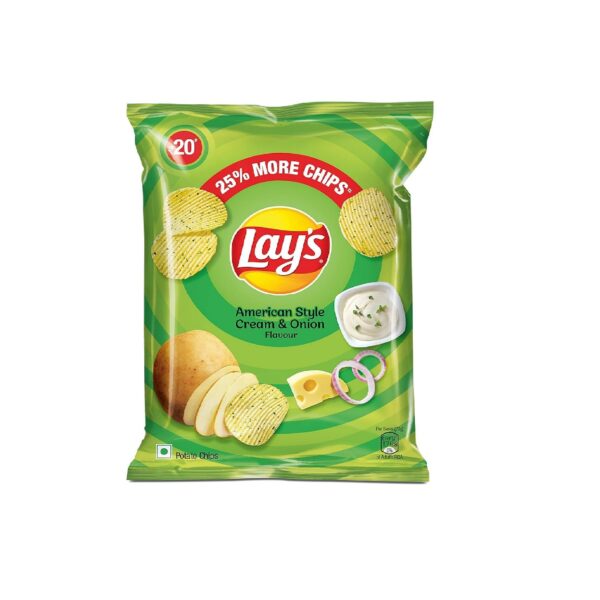 Lay's Potato Chips American Style Cream & Onion Flavor 48 Gram Pack - 12Pcs