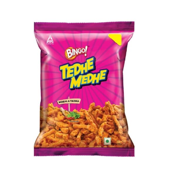 Bingo! Tedhe Medhe Masala Tadka - Sticks with Indian Masala Flavour - 75g Pack - 12Pcs