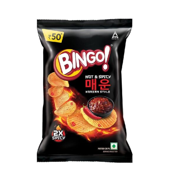 Bingo! Potato Chips Hot & Spicy Korean Style 90g Pack - 12Pcs