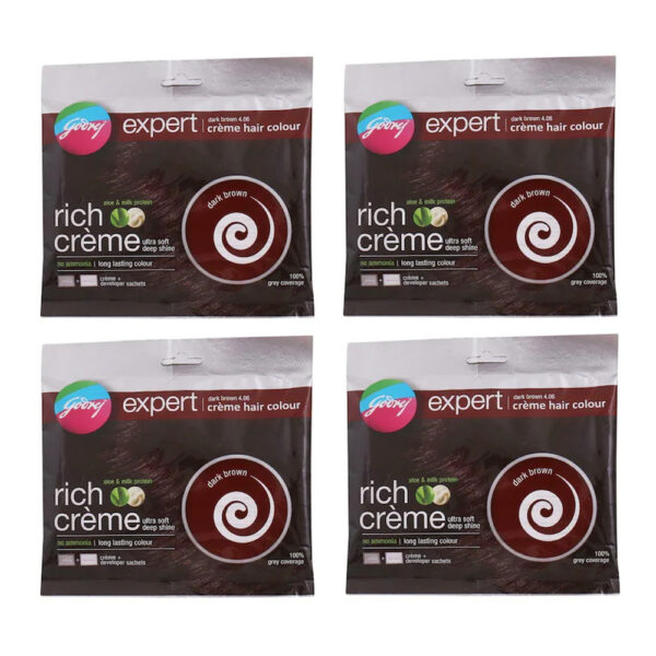 Godrej Expert Rich Cr Me Ammonia Free Hair Colour Dark Brown 20g -Pack - 12 Pcs