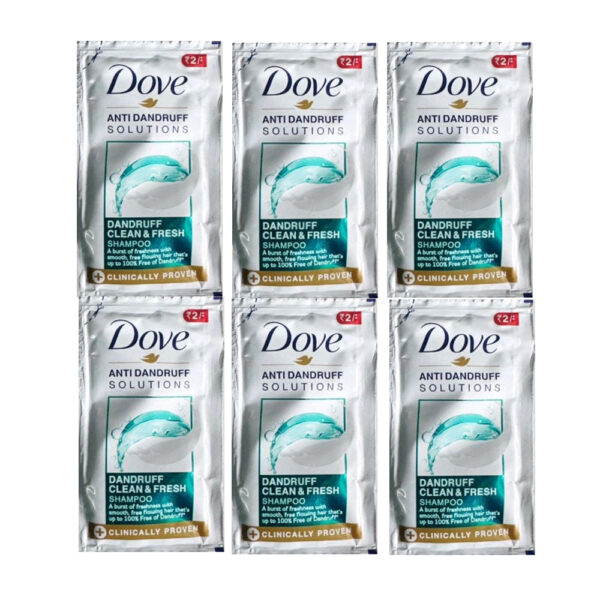 Dove anti dandruff solution dandrauff clean & fresh shampoo 2/-  - Sachet Pack -  64 Pcs