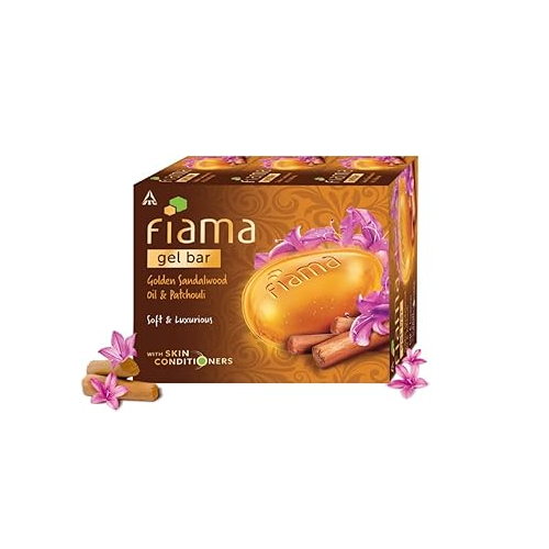 Fiama Gel Bar Golden Sandalwood Oil & Patchouli 125G (Pack of 3) - 12 Pcs