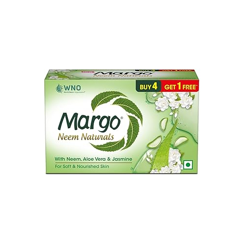 Margo Neem Naturals With Neem Aloe Vera Jasmine 100G (Pack of 5) - 12 Pcs