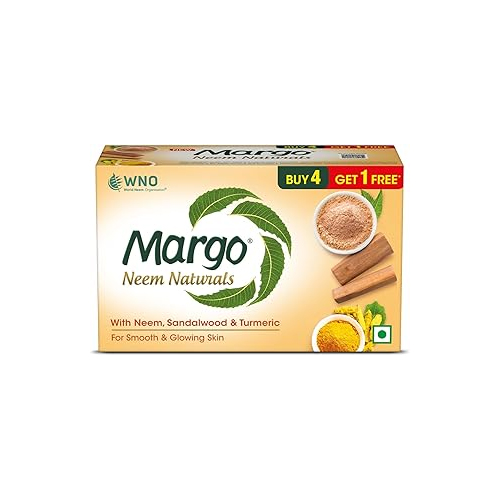 Margo Neem Naturals With Neem Sandalwood Turmeric 100G (Pack of 5) - 6 Pcs