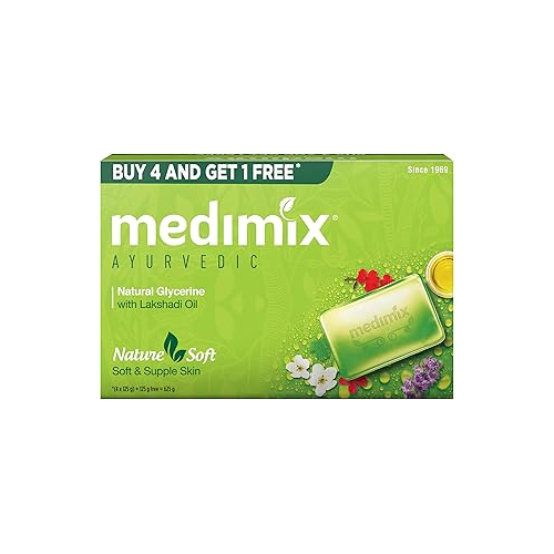 Medimix Ayurvedic Natural Glycerine With Lakshadil Oils 125G (Pack of 4) - 1 Carton