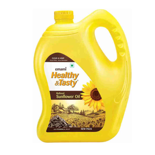 Emami Healthy & Tasty Refined Sunflower Oil - 5Ltr Jaar - 2 Pcs